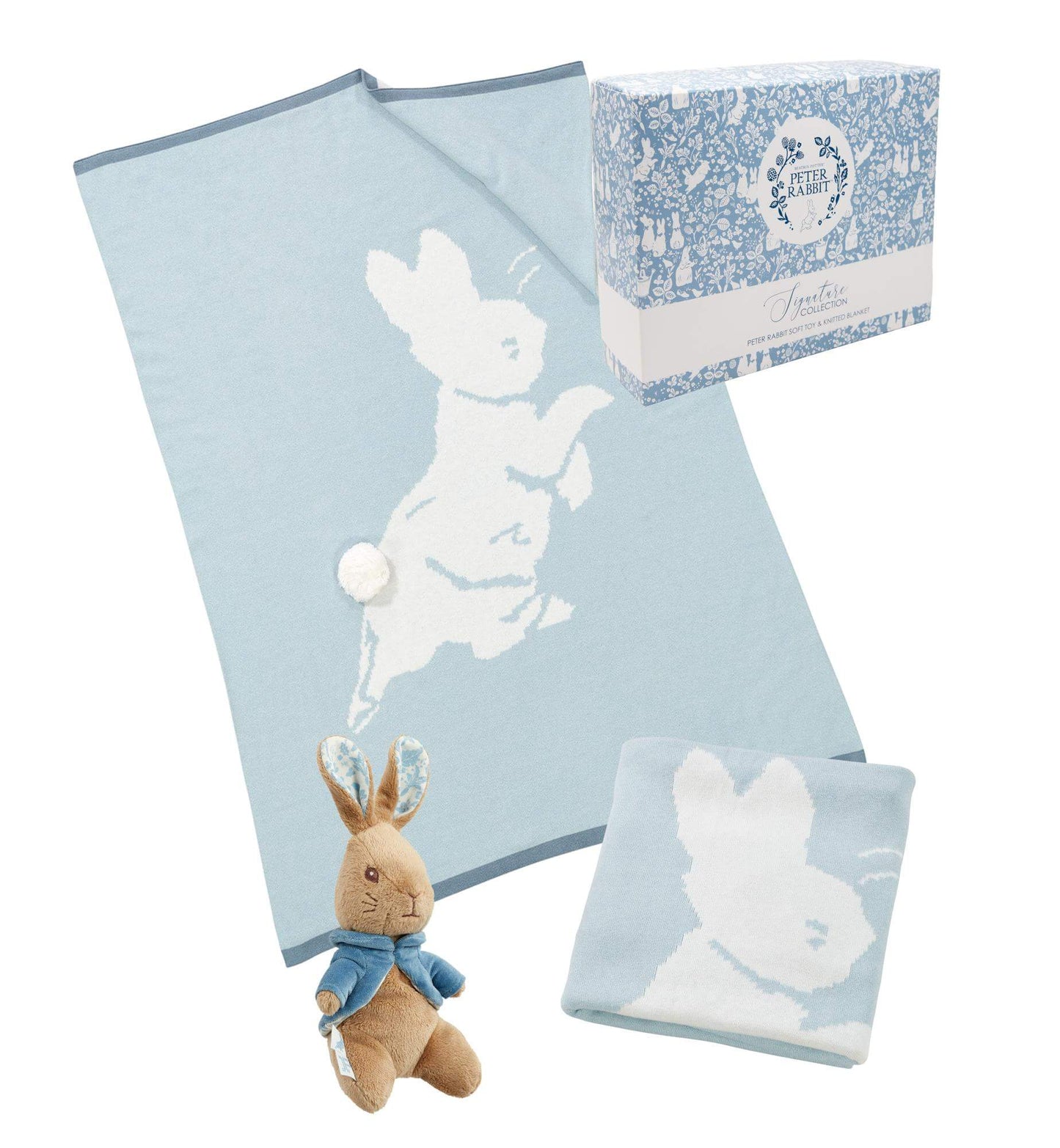 Peter Rabbit Signature Knitted Blanket with soft toy